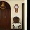 Wood-Look Pendulum Plastic Wall Clock, Vintage Farmhouse Decor for Living Room, Kitchen, or Dining Room, Silent Clock with Roman Numerals, Battery Powered, Large Decorative Wall Clock, Easy-to-Read